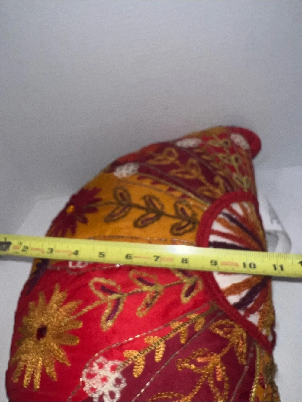 🔥🔥🔥Pier 1 Embroidered Decorative Half Moon Pillow
